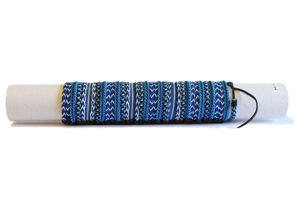BRACCIALE CUOIO TRECCIA BLU ASS. 
