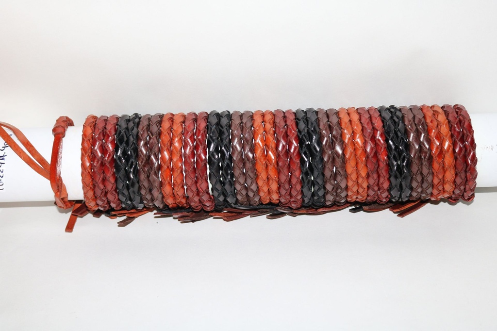 BRACCIALE CUOIO TRECCIA TONI MARR. 