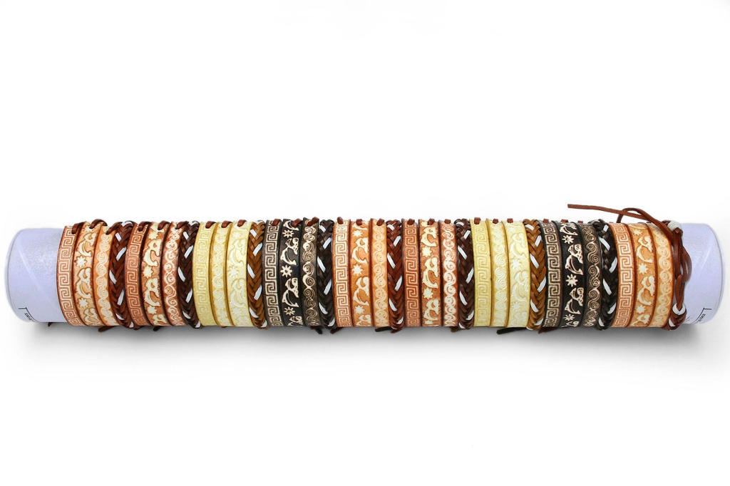 BRACCIALE CUOIO STAMPE ASS. 