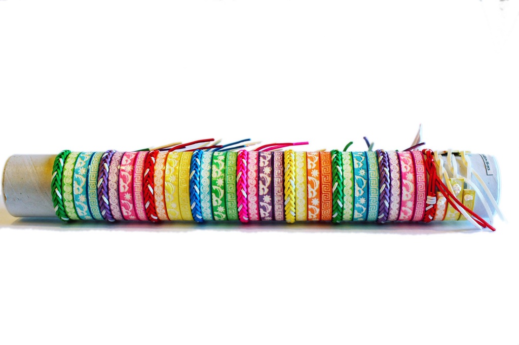 BRACCIALE CUOIO TRECCE FANTASIE COLORI ASS. 