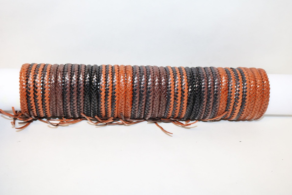 BRACCIALE CUOIO TRECCE  COLORI ASS. 