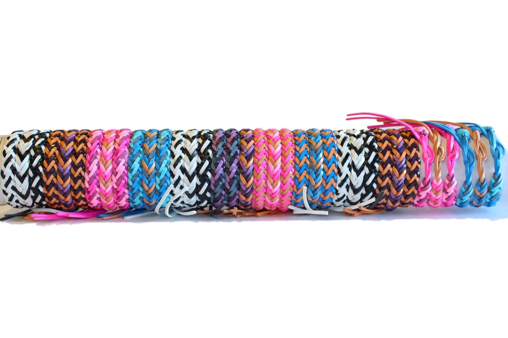 BRACCIALE CUOIO TRECCE  COLORI ASS. 