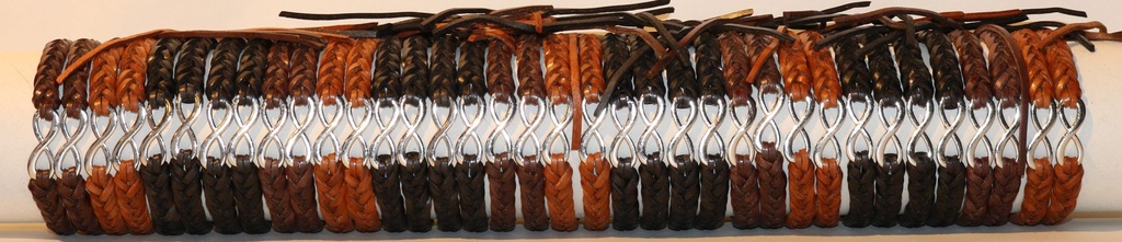 BRACCIALE CUOIO TRECCE INFINITO TONI MARRONI 