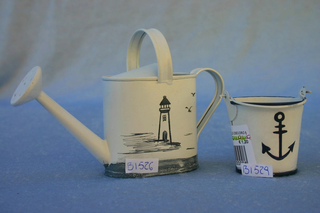 SECCHIELLO METALLO DECORO MARE cm 5x6 