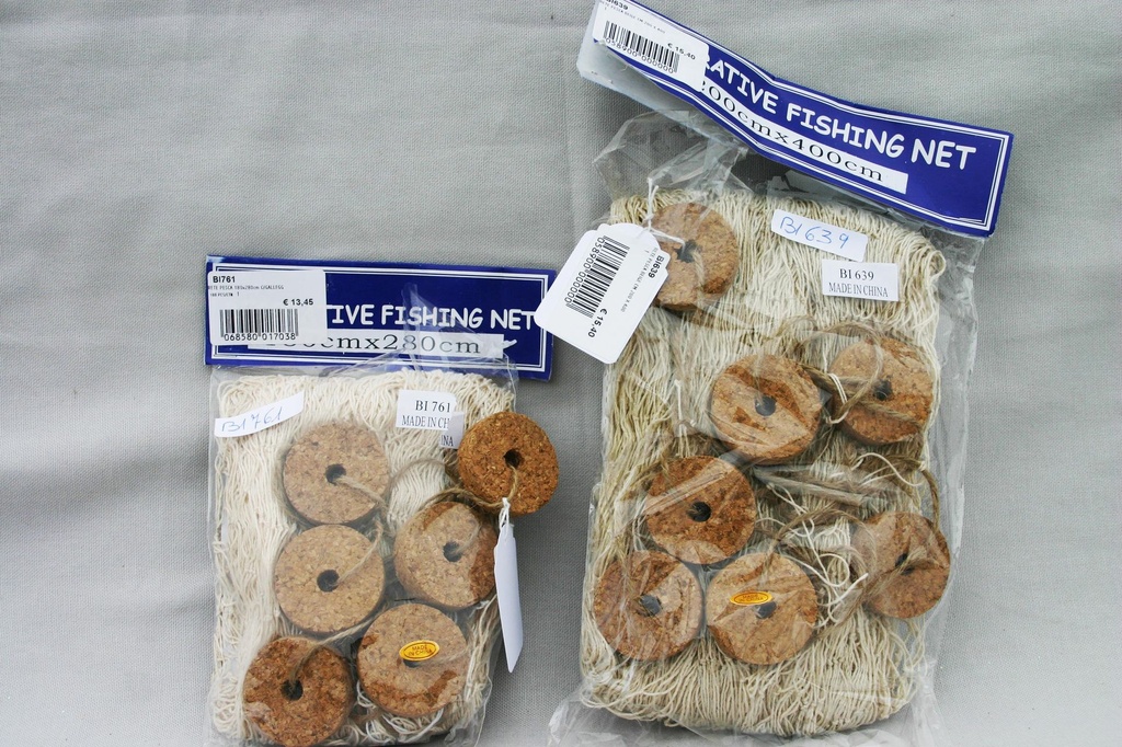 RETE PESCA BEIGE CM 200 X 400 C/GALLEGGIANTI 