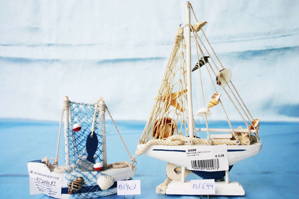 BARCA LEGNO C/RETE 23x15cm 