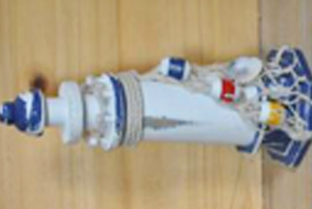 FARO LEGNO C/RETE BIANCO E BLU 20.5x7.5x7.5cm 