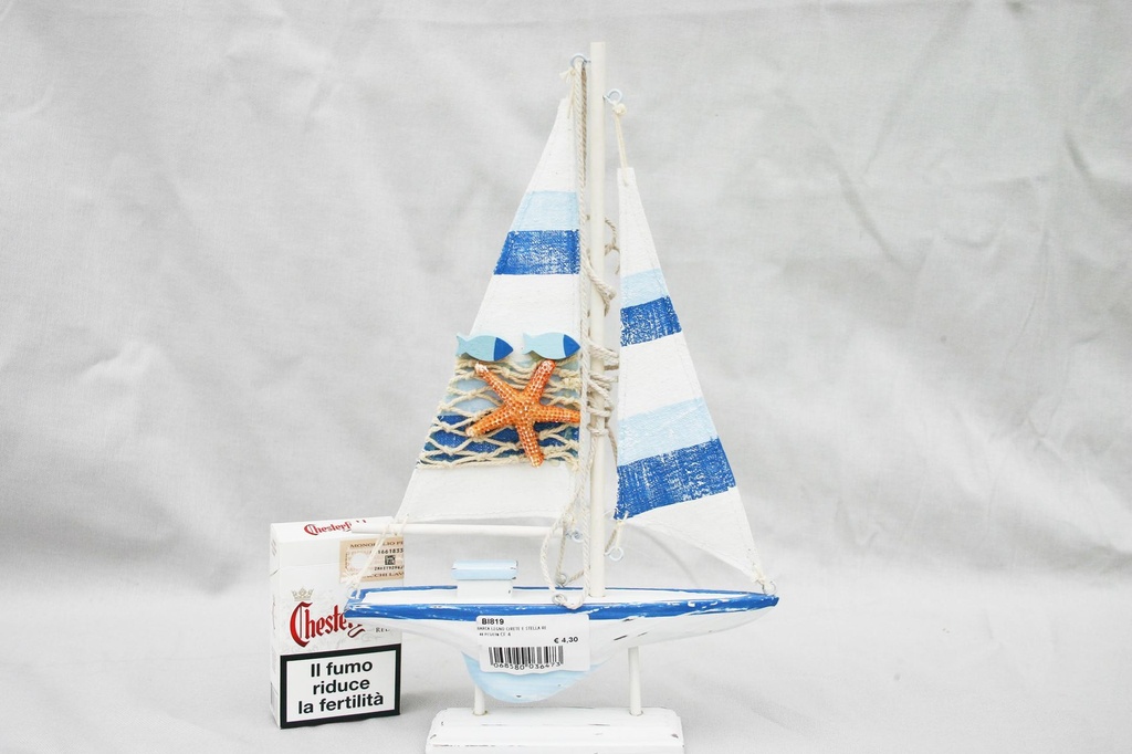 BARCA LEGNO C/RETE E STELLA REISNA 30x18,5x3,5 