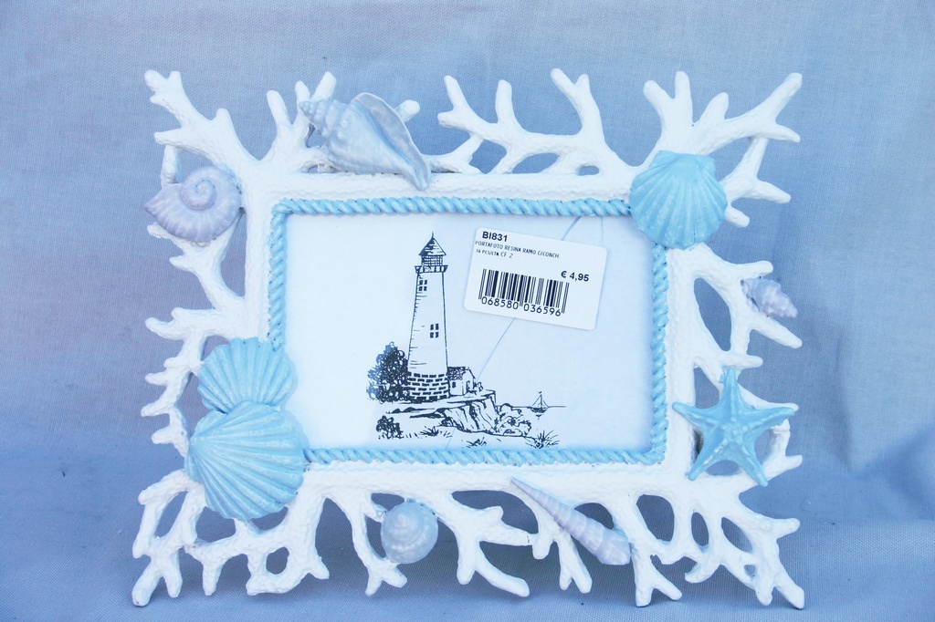 PORTAFOTO RESINA RAMO C/CONCH. 28,5x23x2,5 