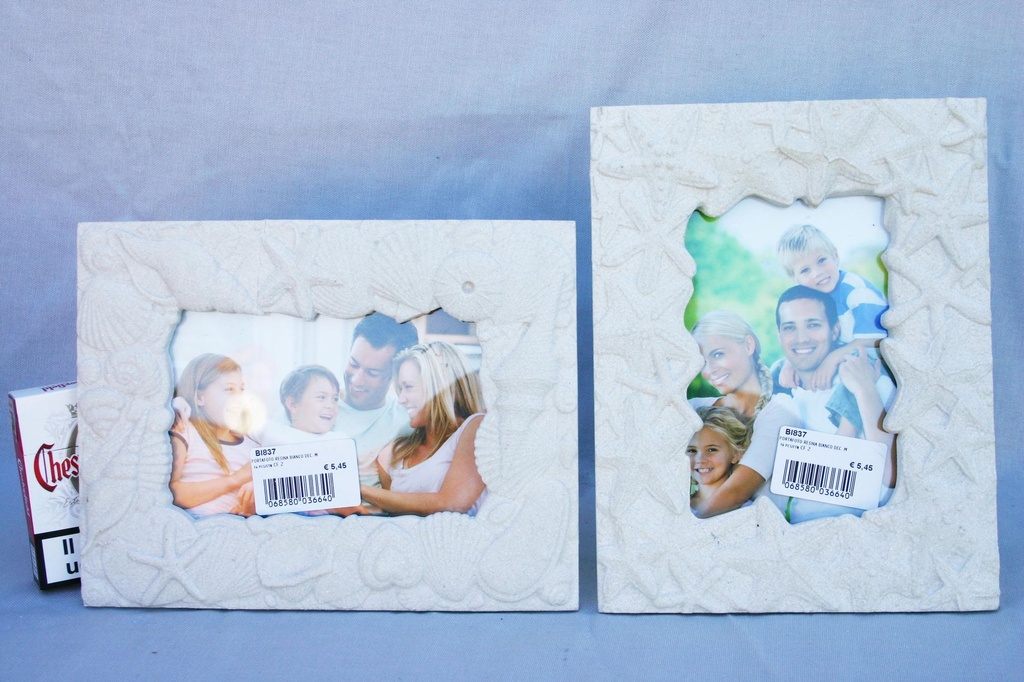 PORTAFOTO RESINA BIANCO DEC. MARINO 22,5x17x2 