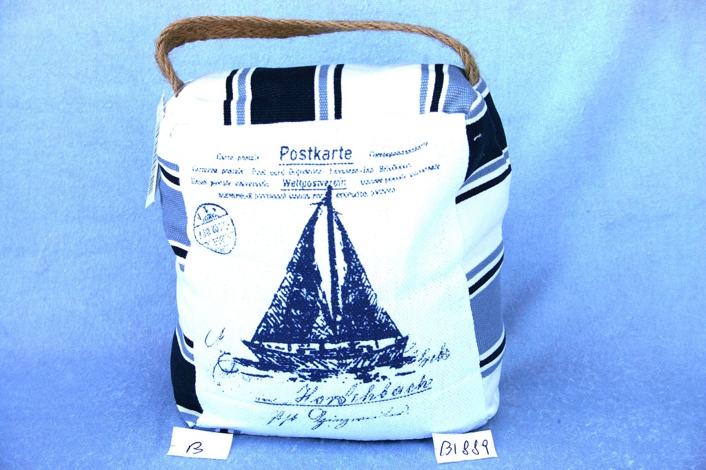 FERMAPORTA STOFFA DISEGNI MARINI 