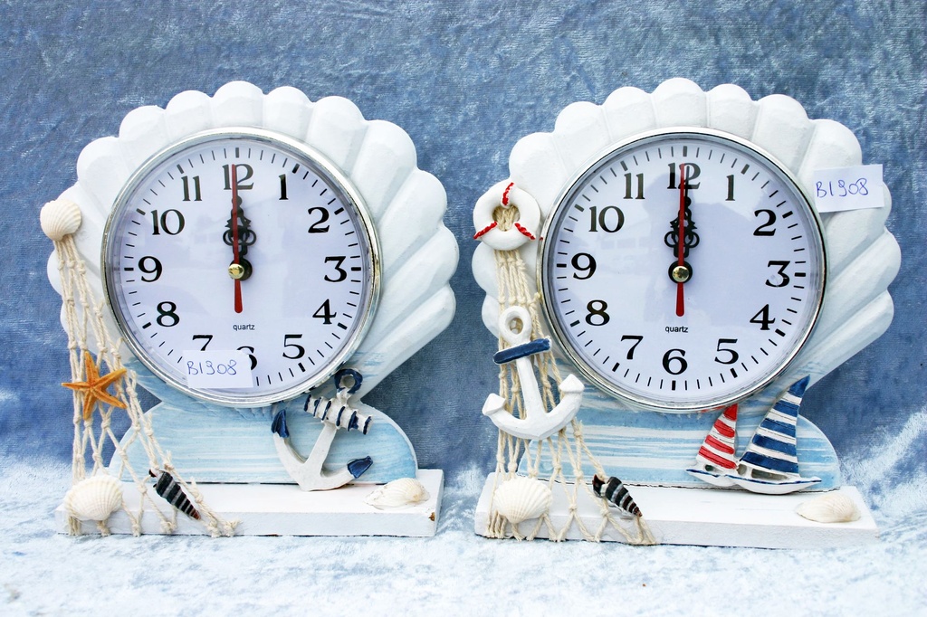 OROLOGIO LEGNO BIANCO/BLU CONCHIGLIA 2 MOD CM 16 