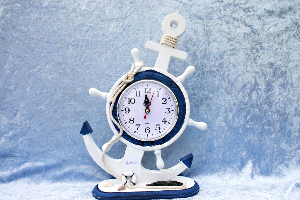 OROLOGIO TIMONE LEGNO BIANCO/BLU DONDOLO CM 34*20 