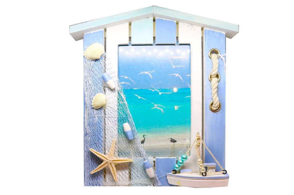 PORTAFOTO LEGNO C/RETE E STELLA 