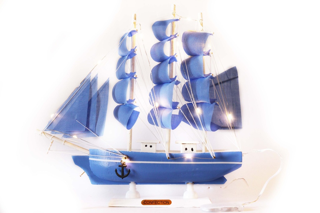 BARCHE LEGNO CM 30 C/LUCE 