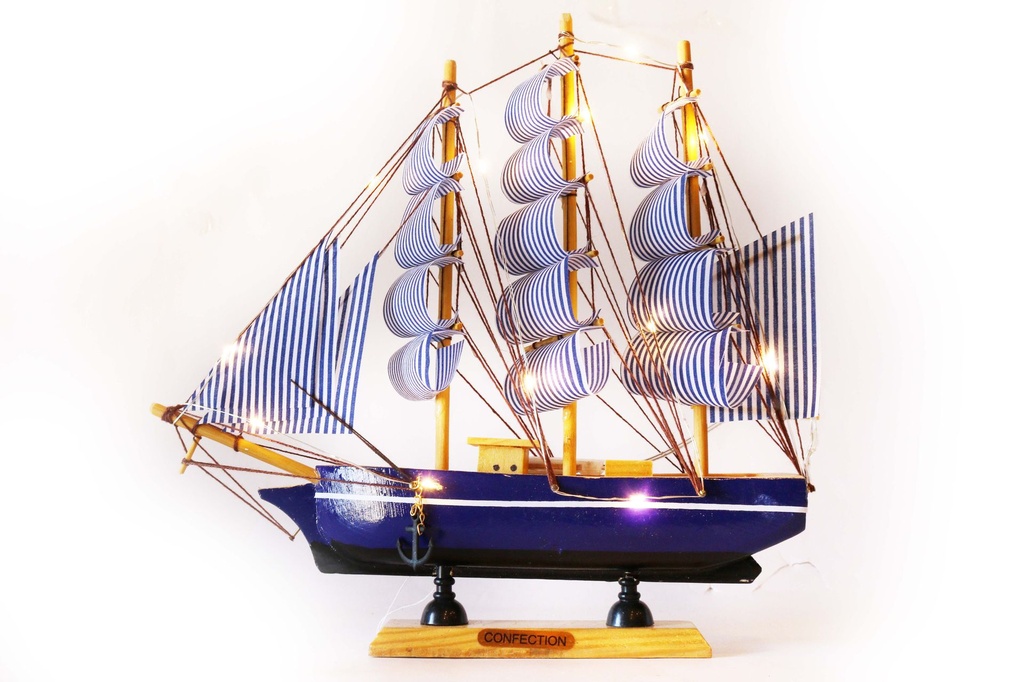 BARCHE LEGNO CM 30 C/LUCE 