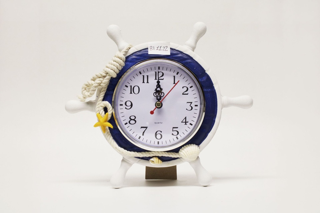 TIMONE LEGNO E RESINA C/OROLOGIO DIAM 23 CM 