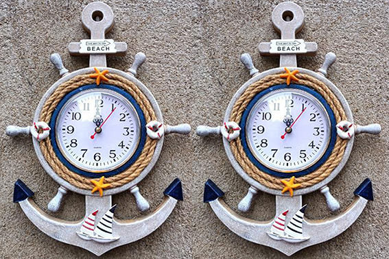 ANCORA LEGNO CON TIMONE/OROLOGIO 