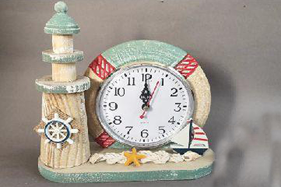 FARO LEGNO CON OROLOGIO 