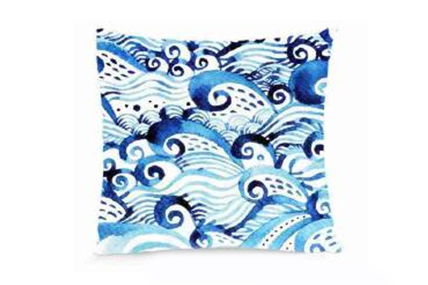 CUSCINO ONDE BIANCHI+BLU 40*40 CM 