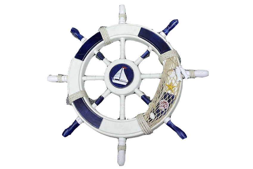 TIMONE LEGNO BIANCO/BLU CM 62 C/RETE 