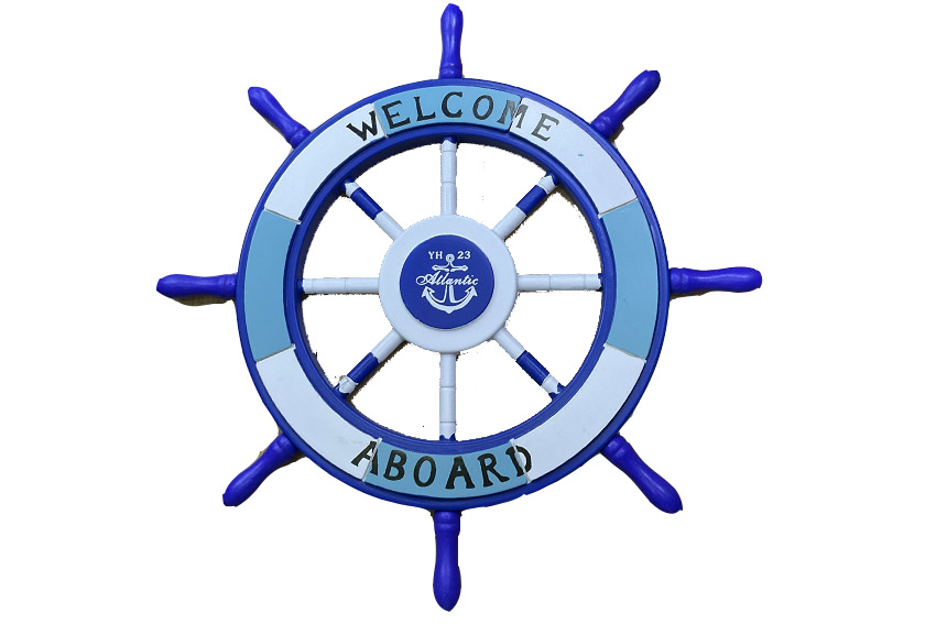 TIMONE LEGNO BIANCO/AZZURRO CM 62 