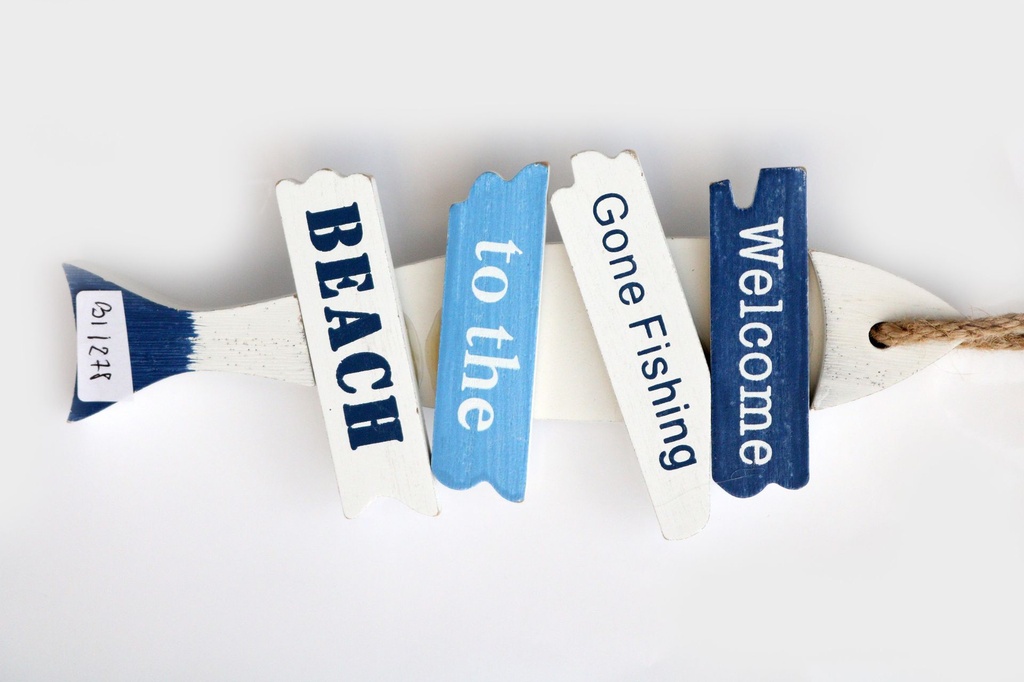 PESCE LEGNO C/CARTELLI CM 11*2*31 