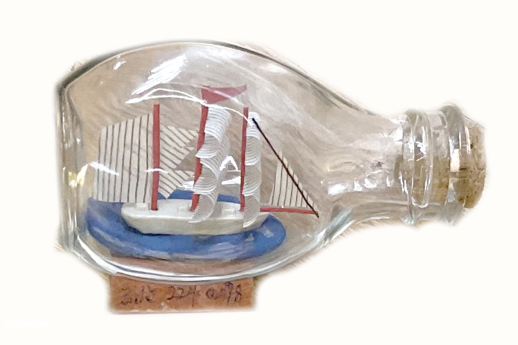 BOTTIGLIETTE VETRO C/BARCA  9.5*4CM 