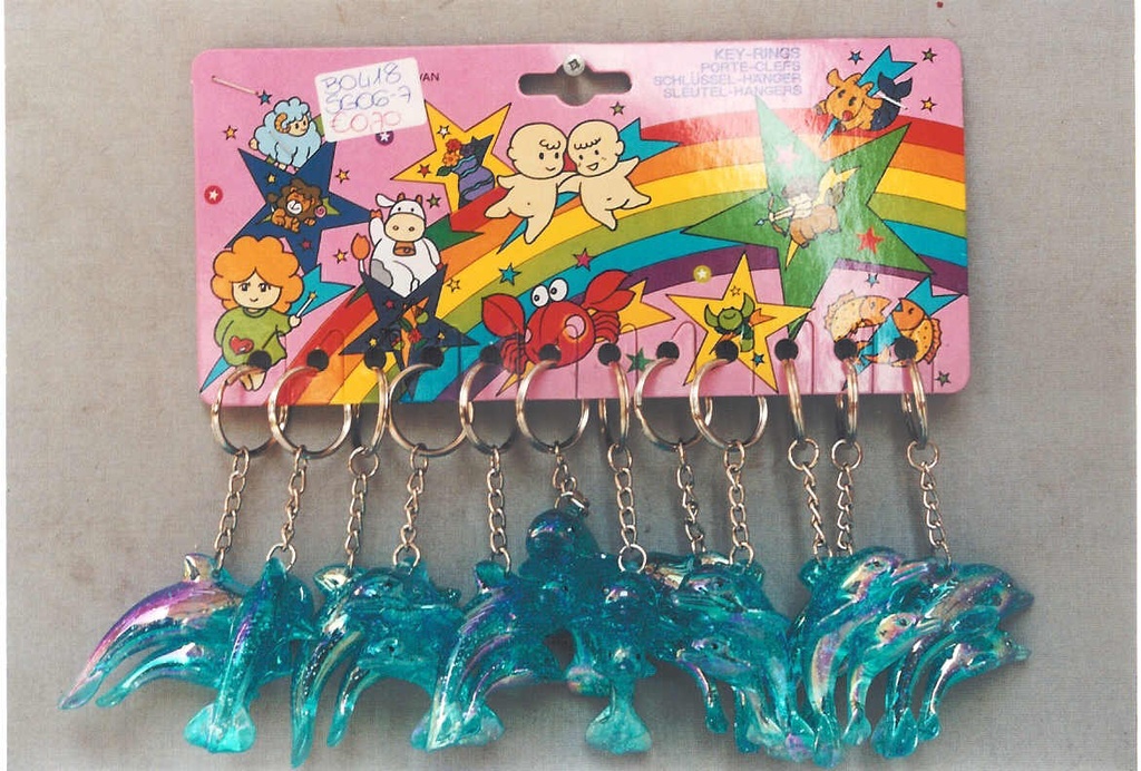 PORTACHIAVI PLAST. 2 DELFINI PERL.cm10,5 