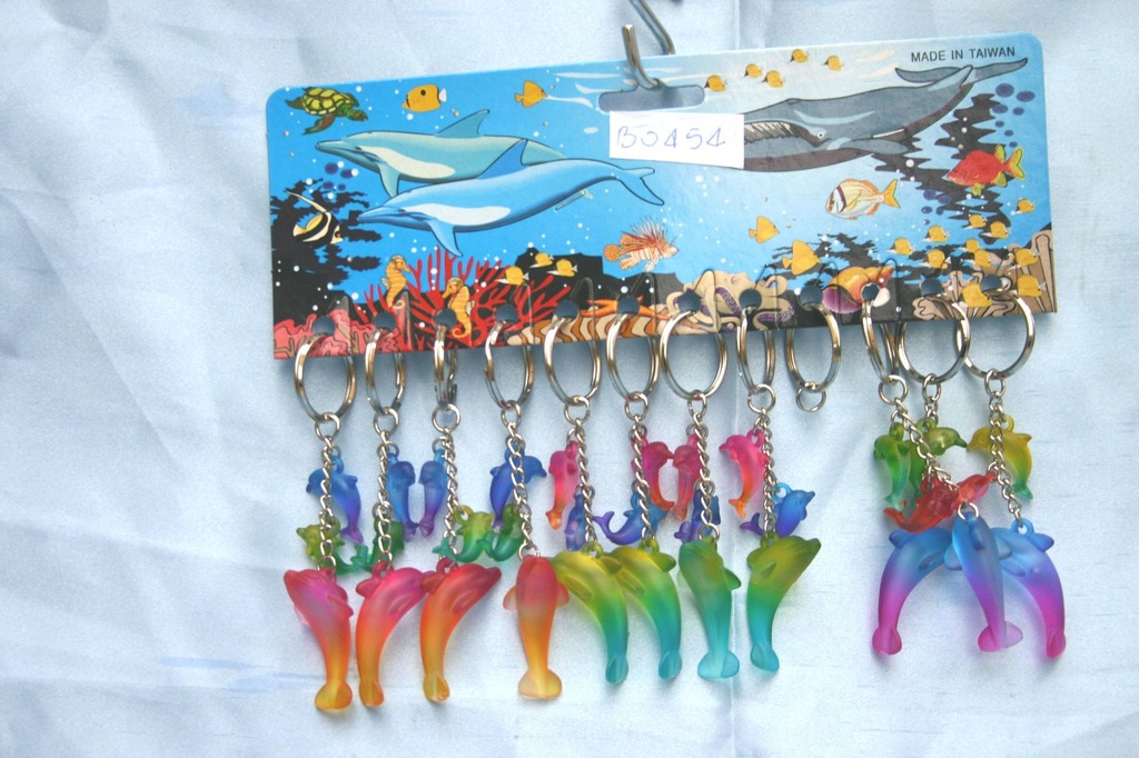 PORTACHIAVI ACRILICO C/3 PEND.DELFINI 
