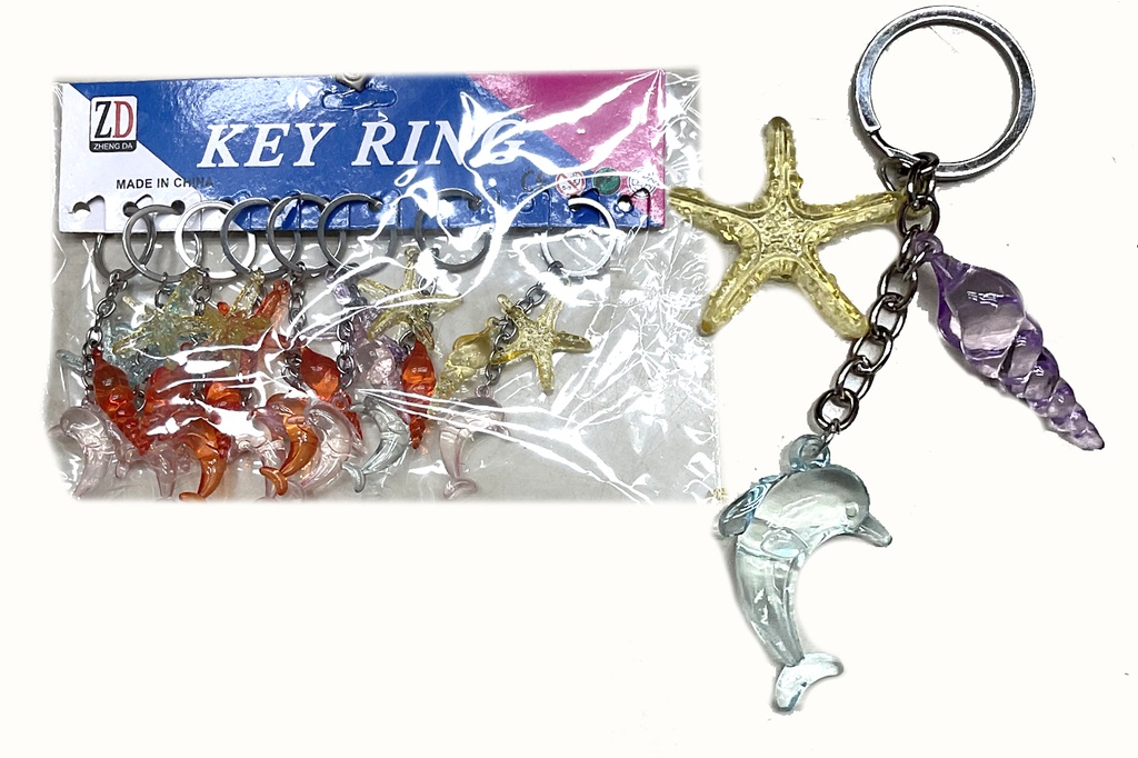 PORTACHIAVE 3 PENDENTI CONCH-STELLA-DELFINO CONF. 12 PZ.