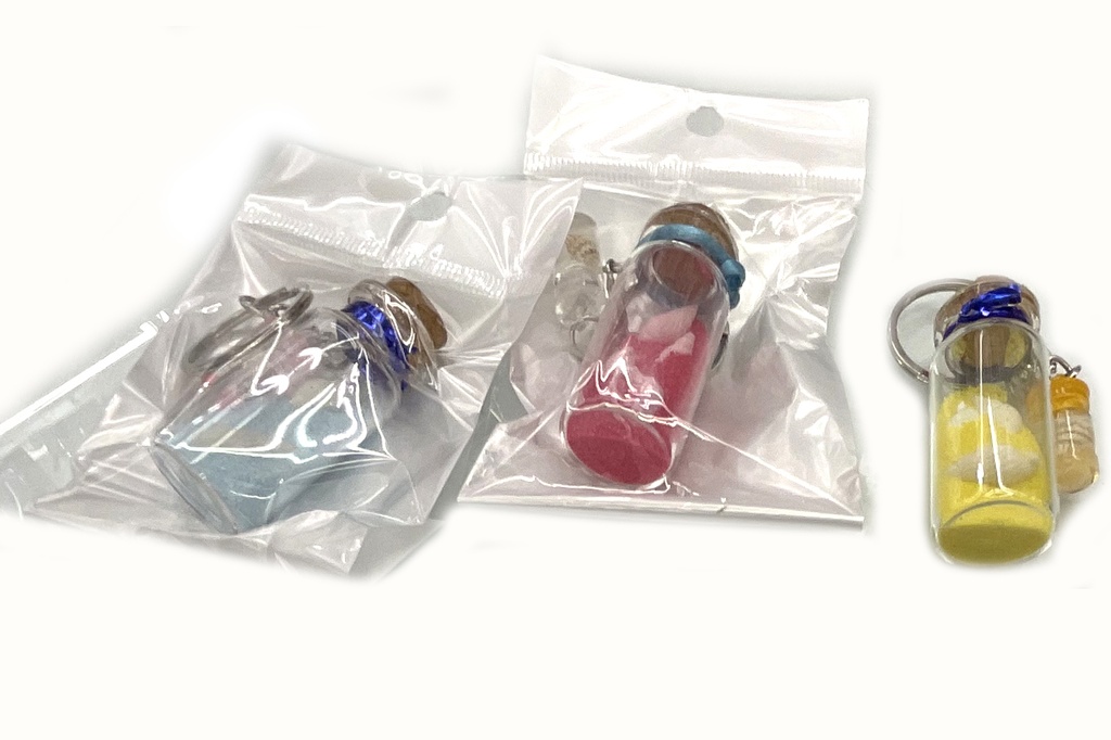 PORTACHIAVI C/PENDENTE CONCHIGLIA E BOTT.VETRO 