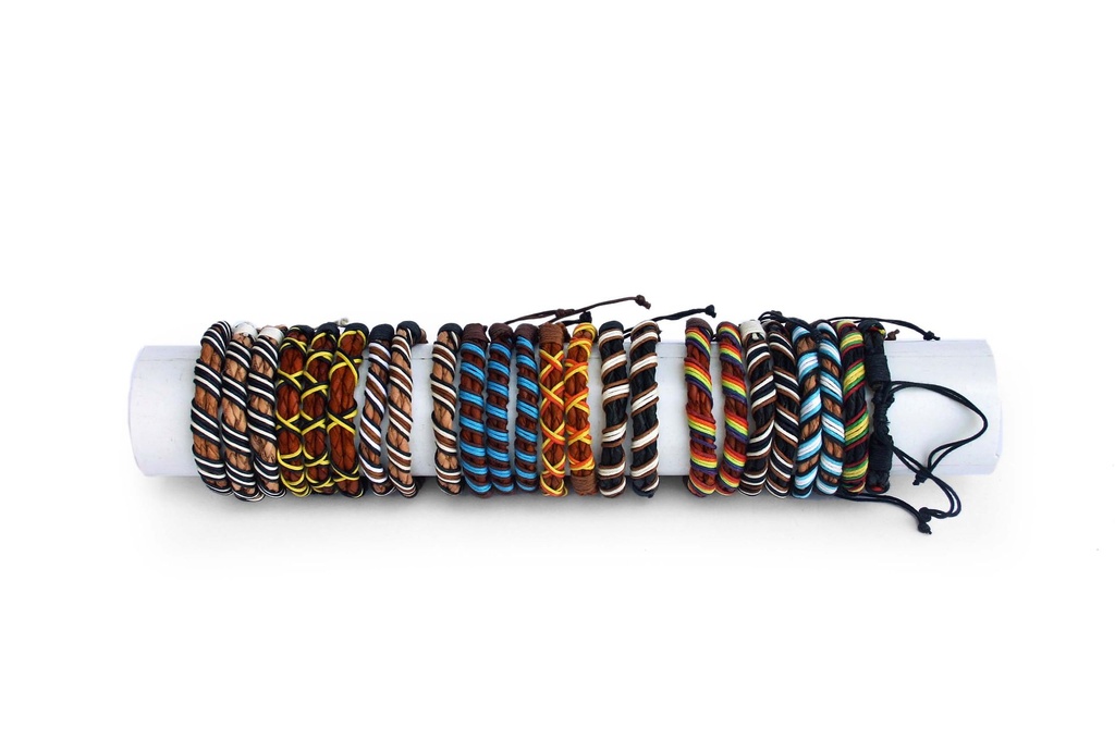 BRACCIALE COTONE CON  TRECCE COLORI ASS 