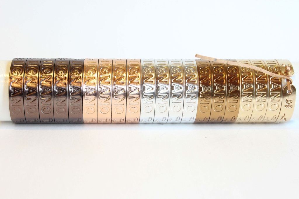 BRACCIALE  CUOIO LIGNANO ORO/ARGENTO 