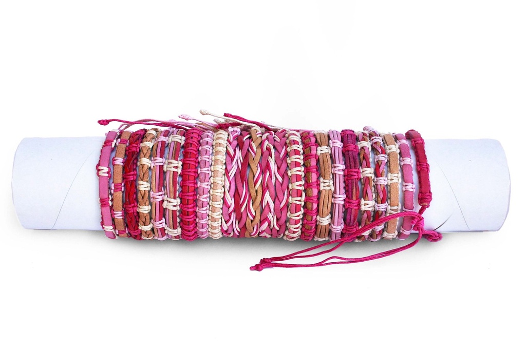 BRACCIALE CUOIO  TONI ROSA 