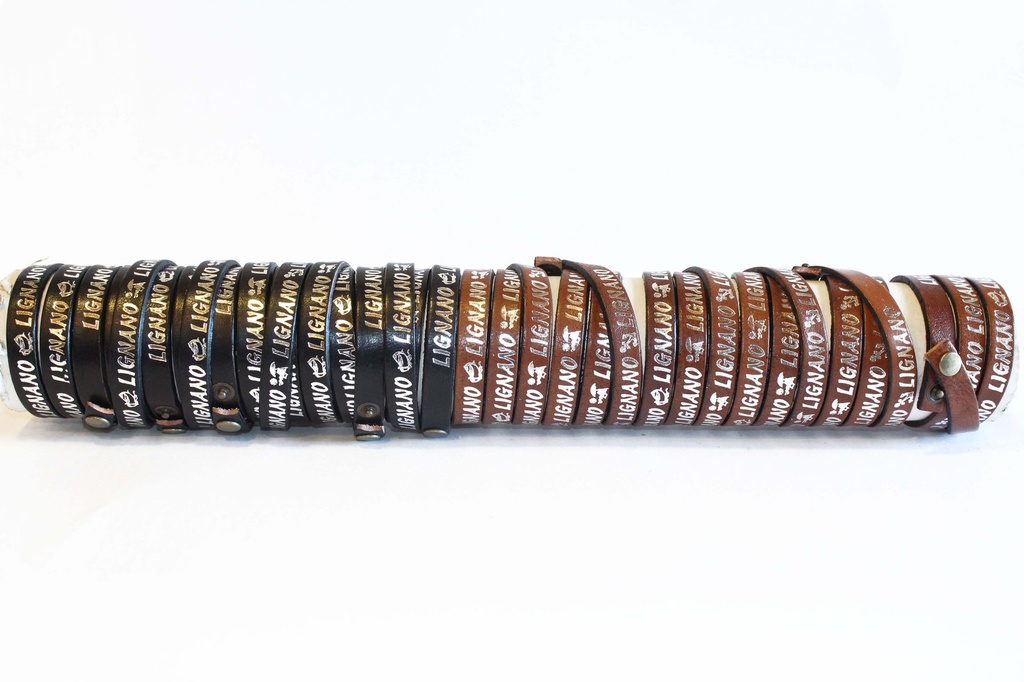 BRACCIALE  CUOIO LIGNANO NERO/MARRONE 