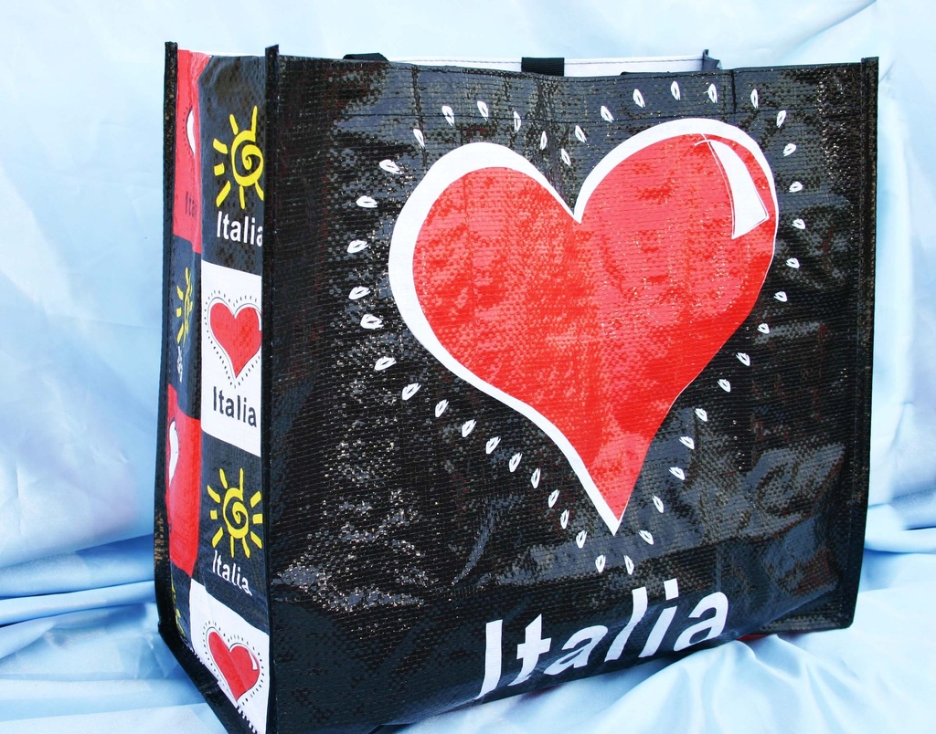 BORSA POLIPROP. INTRECCIATO I LOVE ITALIA 