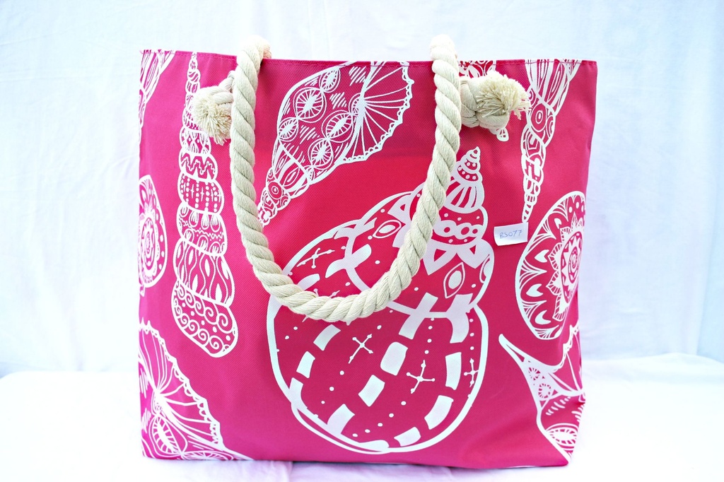 BORSA STOFFA PLASTIFICATA CONCH 35*52CM BLU SCURO 