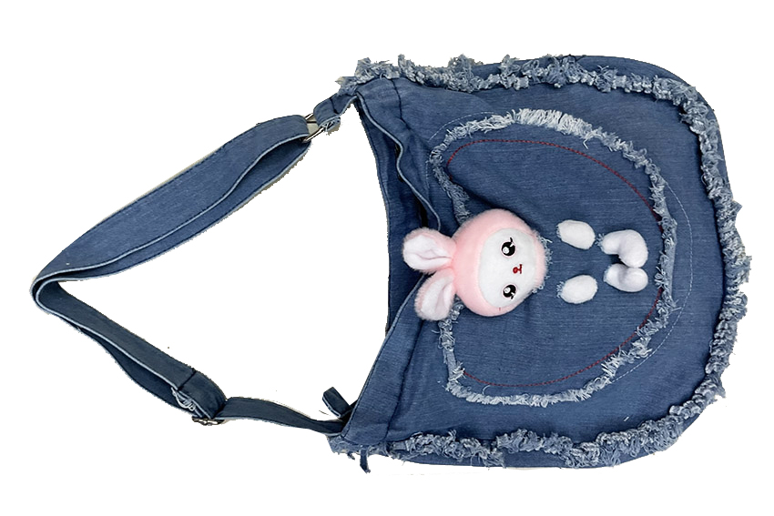 BORSA JEANS C/PUPAZZETTO 2 MOD ASS 36*38 CM 