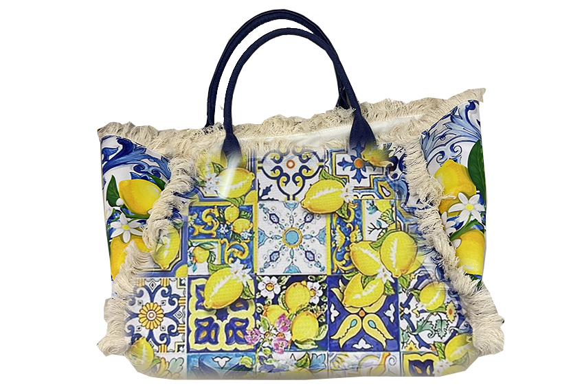 BORSA STOFFA LIMONI C/FRANGE 42*12*21 CM 