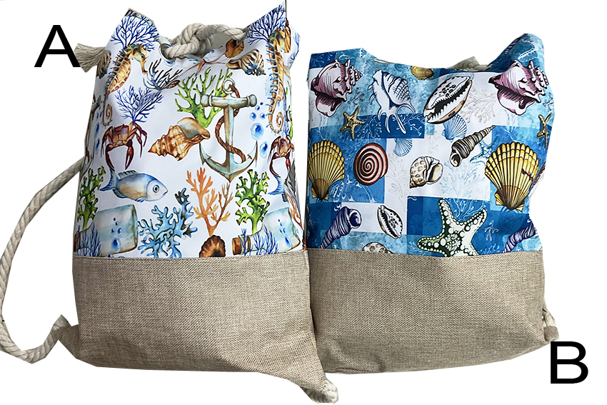 SACCA STOFFA 33*44 CM BLU C/SOGG MARINI 