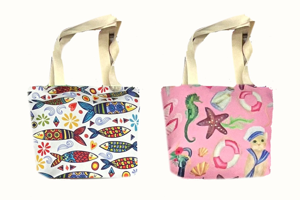 BORSA STOFFA BIMBA 23*20*6cm 2 COL ASS 