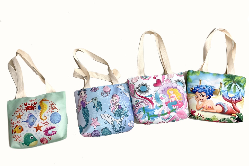 BORSA STOFFA BIMBA 23*20*6cm 4 COL ASS 