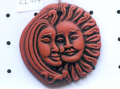 PIATTO CERAMICA SOLE/LUNA ANTICH. DIAM 7 