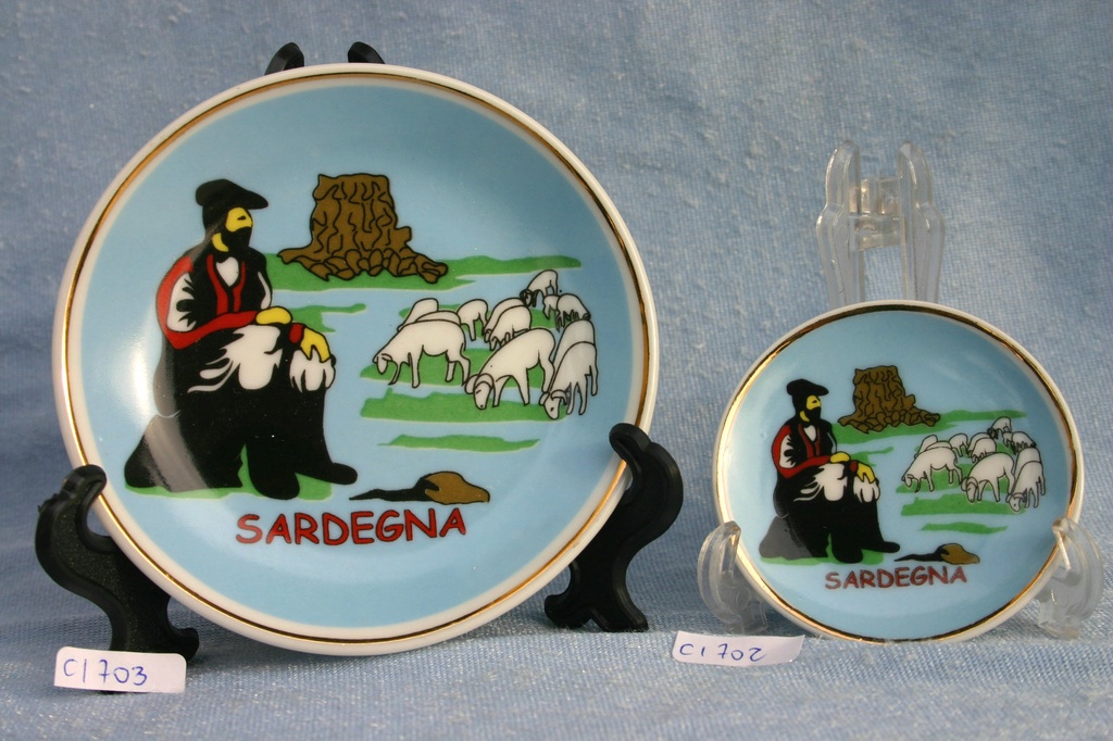 PIATTINO CERAMICA PASTORE DIAM 10 C/SUPPORTO 