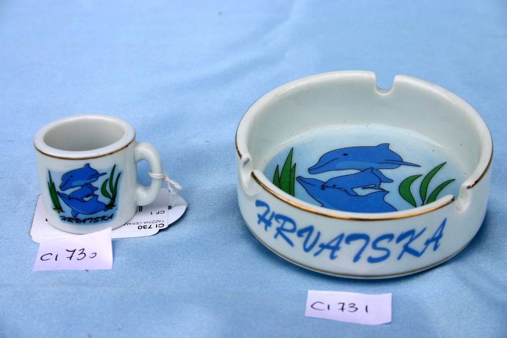 TAZZINA CERAMICA CROAZIA DELFINI 