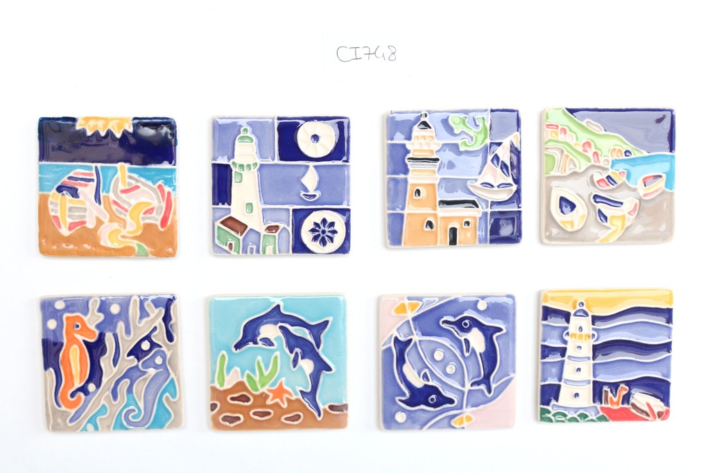 MAGNETI CERAMICA 6x6 - 8 SOGG. MARINI 