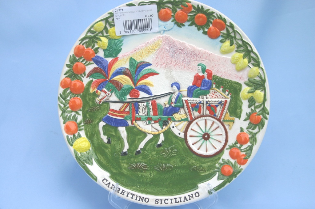 PIATTO CERAMICA SICILIA TONDO Ã¸ 22 CM 