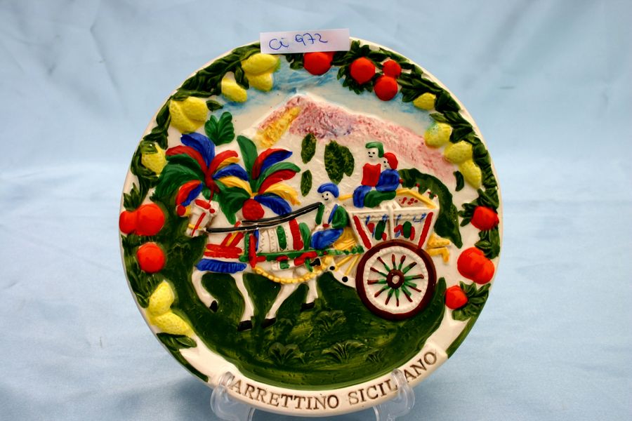 PIATTO CERAMICA SICILIA TONDO DIAM 16 CM 