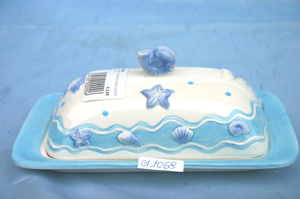 PORTABURRO CERAMICA DEC. MARINO CELESTE 